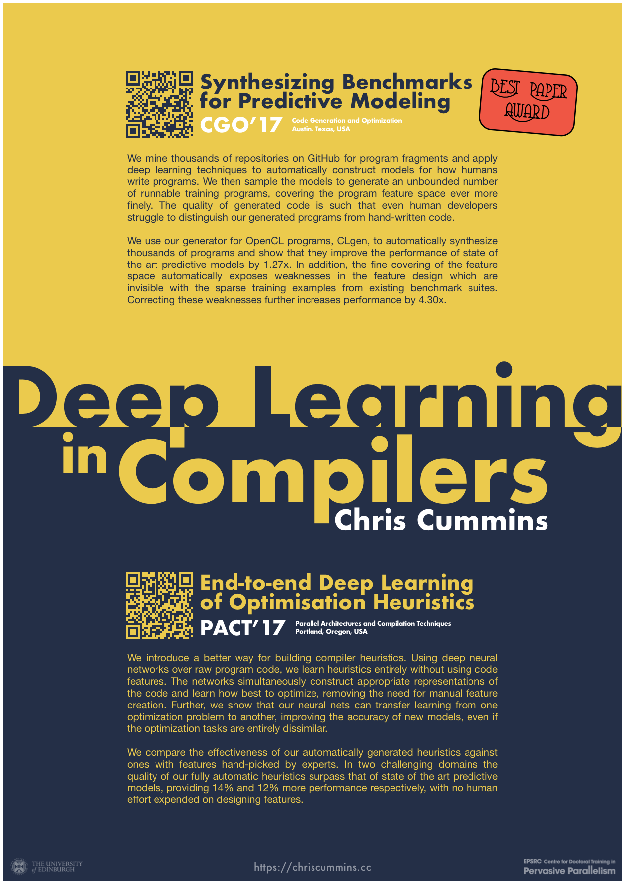 Poster "Deep Learning in Compilers" Chris Cummins